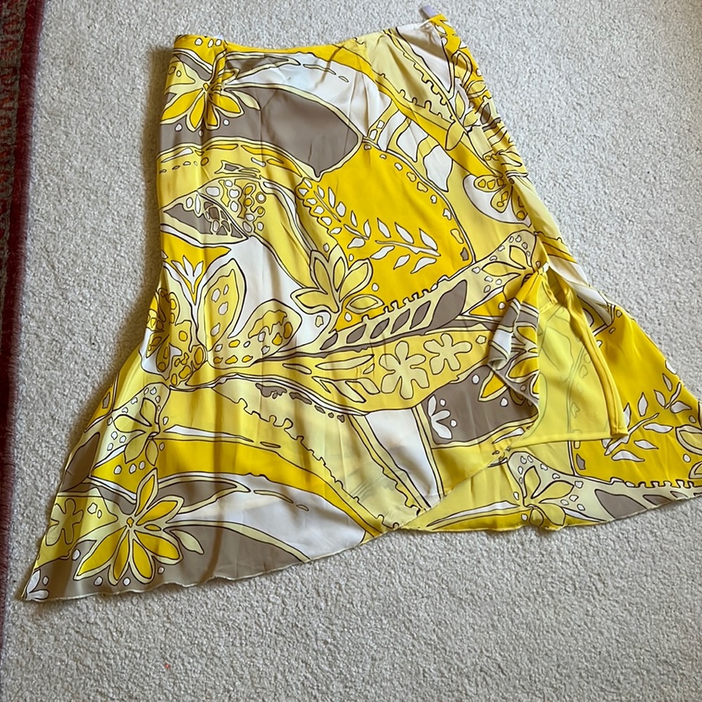 Silk skirt w slip side slit hankerchief hem by Company